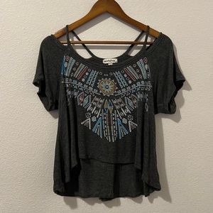 Workshop Aztec Print Crop Top Size S